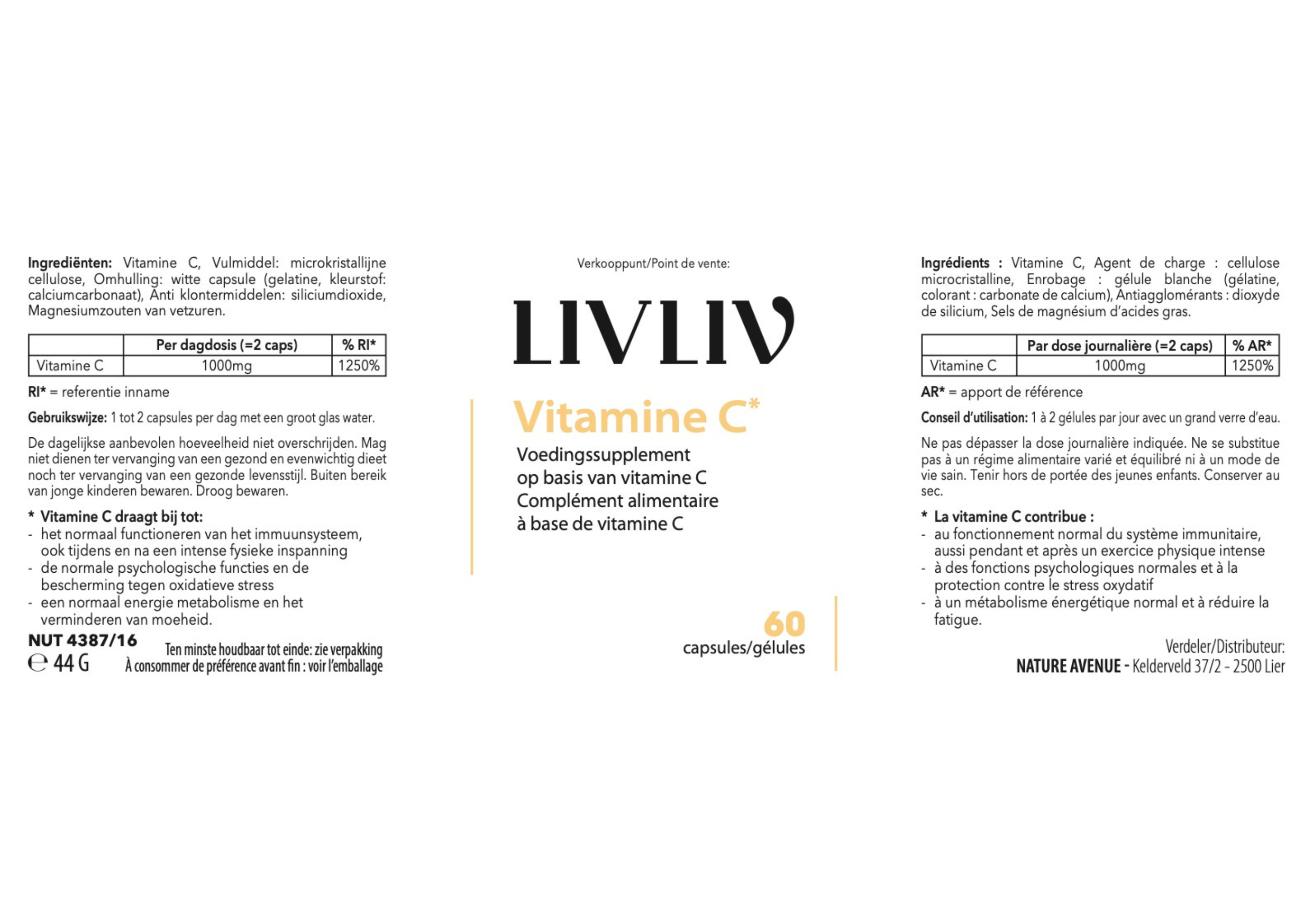 LIVLIV Vitamine C 60 capsules